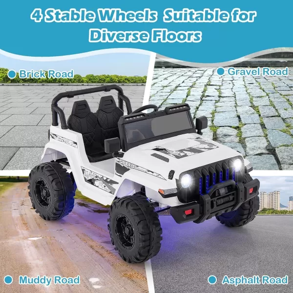 INFANS Kids Ride on Car Truck with 2.4G Remote Control, 12V Battery Powered Electric Cars for Kids w/3 Speeds, Battery Display, LED Lights, Safety Belt, Music &amp; Horn, Bluetooth/FM/USB 