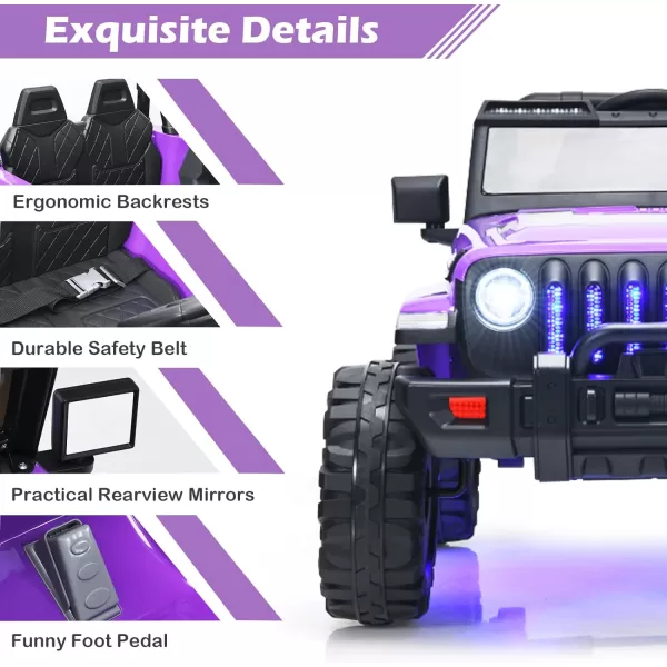 INFANS Kids Ride on Car Truck with 2.4G Remote Control, 12V Battery Powered Electric Cars for Kids w/3 Speeds, Battery Display, LED Lights, Safety Belt, Music &amp; Horn, Bluetooth/FM/USB 