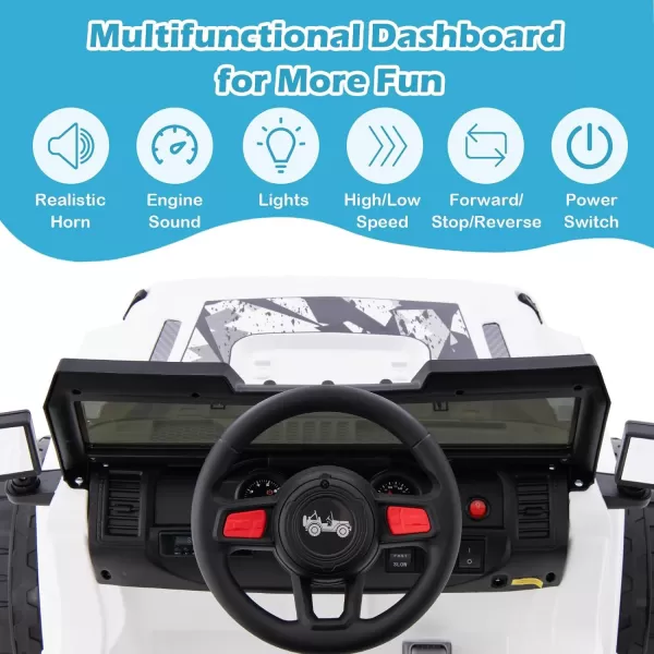 INFANS Kids Ride on Car Truck with 2.4G Remote Control, 12V Battery Powered Electric Cars for Kids w/3 Speeds, Battery Display, LED Lights, Safety Belt, Music &amp; Horn, Bluetooth/FM/USB 