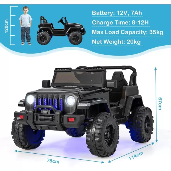 INFANS Kids Ride on Car Truck with 2.4G Remote Control, 12V Battery Powered Electric Cars for Kids w/3 Speeds, Battery Display, LED Lights, Safety Belt, Music &amp; Horn, Bluetooth/FM/USB 