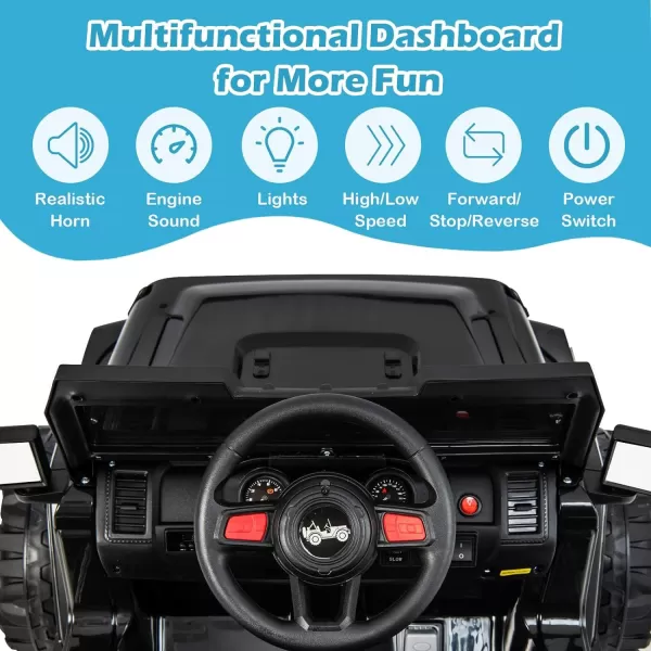 INFANS Kids Ride on Car Truck with 2.4G Remote Control, 12V Battery Powered Electric Cars for Kids w/3 Speeds, Battery Display, LED Lights, Safety Belt, Music &amp; Horn, Bluetooth/FM/USB 