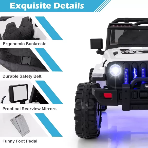 INFANS Kids Ride on Car Truck with 2.4G Remote Control, 12V Battery Powered Electric Cars for Kids w/3 Speeds, Battery Display, LED Lights, Safety Belt, Music &amp; Horn, Bluetooth/FM/USB 