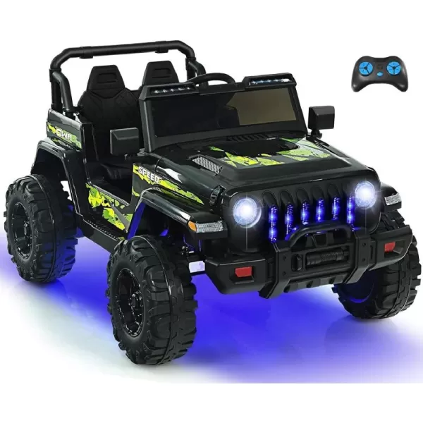 INFANS Kids Ride on Car Truck with 2.4G Remote Control, 12V Battery Powered Electric Cars for Kids w/3 Speeds, Battery Display, LED Lights, Safety Belt, Music &amp; Horn, Bluetooth/FM/USB 