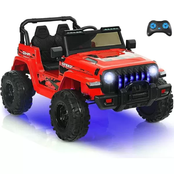 INFANS Kids Ride on Car Truck with 2.4G Remote Control, 12V Battery Powered Electric Cars for Kids w/3 Speeds, Battery Display, LED Lights, Safety Belt, Music &amp; Horn, Bluetooth/FM/USB 