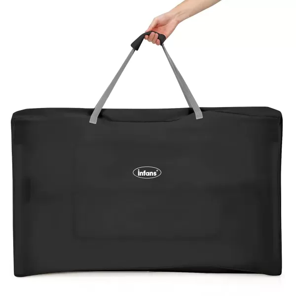imageINFANS Baby Bassinet Bedside Crib Newborn Sleeper wLarge Storage Basket Adjustable Heights Detachable ampampWashable Mattress Breathable Mesh Straps Easy Moving Bed Side Dark GreyGrey