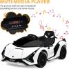 imageINFANS 12V Licensed Lamborghini Sian Kids Ride On Car with Parent Remote Control Spring Suspension MP3 Player Electric Toy Roadster Carbon Fiber Textured for Toddler RedWhite