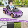 imageINFANS 12V Licensed Lamborghini Sian Kids Ride On Car with Parent Remote Control Spring Suspension MP3 Player Electric Toy Roadster Carbon Fiber Textured for Toddler RedPurple