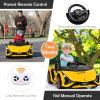 imageINFANS 12V Licensed Lamborghini Sian Kids Ride On Car with Parent Remote Control Spring Suspension MP3 Player Electric Toy Roadster Carbon Fiber Textured for Toddler RedYellow