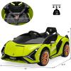 imageINFANS 12V Licensed Lamborghini Sian Kids Ride On Car with Parent Remote Control Spring Suspension MP3 Player Electric Toy Roadster Carbon Fiber Textured for Toddler RedGreen