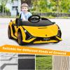 imageINFANS 12V Licensed Lamborghini Sian Kids Ride On Car with Parent Remote Control Spring Suspension MP3 Player Electric Toy Roadster Carbon Fiber Textured for Toddler RedYellow