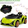 imageINFANS 12V Licensed Lamborghini Sian Kids Ride On Car with Parent Remote Control Spring Suspension MP3 Player Electric Toy Roadster Carbon Fiber Textured for Toddler RedGreen