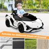 imageINFANS 12V Licensed Lamborghini Sian Kids Ride On Car with Parent Remote Control Spring Suspension MP3 Player Electric Toy Roadster Carbon Fiber Textured for Toddler RedWhite