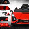 imageINFANS 12V Licensed Lamborghini Sian Kids Ride On Car with Parent Remote Control Spring Suspension MP3 Player Electric Toy Roadster Carbon Fiber Textured for Toddler RedRed