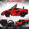 imageINFANS 12V Licensed Lamborghini Sian Kids Ride On Car with Parent Remote Control Spring Suspension MP3 Player Electric Toy Roadster Carbon Fiber Textured for Toddler RedRed