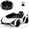 imageINFANS 12V Licensed Lamborghini Sian Kids Ride On Car with Parent Remote Control Spring Suspension MP3 Player Electric Toy Roadster Carbon Fiber Textured for Toddler RedWhite