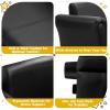 imageINFANS 2 Seat Children Sofa Upholstered Couch with Footstool Sturdy Wood Construction Armrest Couch for Preschool Children Boys Girls Kid Couch Lounge Bed with Ottoman PinkBlack