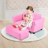 imageINFANS 2 Seat Children Sofa Upholstered Couch with Footstool Sturdy Wood Construction Armrest Couch for Preschool Children Boys Girls Kid Couch Lounge Bed with Ottoman PinkPink