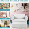 imageINFANS 2 Seat Children Sofa Upholstered Couch with Footstool Sturdy Wood Construction Armrest Couch for Preschool Children Boys Girls Kid Couch Lounge Bed with Ottoman PinkWhite