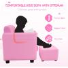 imageINFANS 2 Seat Children Sofa Upholstered Couch with Footstool Sturdy Wood Construction Armrest Couch for Preschool Children Boys Girls Kid Couch Lounge Bed with Ottoman PinkPink