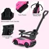 imageINFANS 3 in 1 Push Car for Toddlers Licensed Maserati Baby Stroller Sliding Walking Car with Push Handle Horn Music Underneath Storage FoottoFloor Ride on Toys for Boys Girls WhitePink
