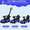 imageINFANS 3 in 1 Push Car for Toddlers Licensed Maserati Baby Stroller Sliding Walking Car with Push Handle Horn Music Underneath Storage FoottoFloor Ride on Toys for Boys Girls WhiteBlue