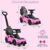imageINFANS 3 in 1 Push Car for Toddlers Licensed Maserati Baby Stroller Sliding Walking Car with Push Handle Horn Music Underneath Storage FoottoFloor Ride on Toys for Boys Girls WhitePink
