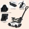 imageINFANS 3 in 1 Push Car for Toddlers Licensed Maserati Baby Stroller Sliding Walking Car with Push Handle Horn Music Underneath Storage FoottoFloor Ride on Toys for Boys Girls WhiteWhite