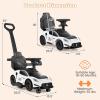 imageINFANS 3 in 1 Push Car for Toddlers Licensed Maserati Baby Stroller Sliding Walking Car with Push Handle Horn Music Underneath Storage FoottoFloor Ride on Toys for Boys Girls WhiteWhite
