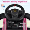 imageINFANS 3 in 1 Ride on Push Car Licensed Lamborghini Baby Stroller Sliding Walking Car with Parent Control Handle Music Headlight Under Seat Storage Kids FoottoFloor Toy for 1860 Months PinkPink