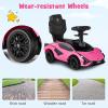 imageINFANS 3 in 1 Ride on Push Car Licensed Lamborghini Baby Stroller Sliding Walking Car with Parent Control Handle Music Headlight Under Seat Storage Kids FoottoFloor Toy for 1860 Months PinkPink