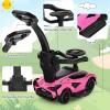 imageINFANS 3 in 1 Ride on Push Car Licensed Lamborghini Baby Stroller Sliding Walking Car with Parent Control Handle Music Headlight Under Seat Storage Kids FoottoFloor Toy for 1860 Months PinkPink