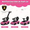 imageINFANS 3 in 1 Ride on Push Car Licensed Lamborghini Baby Stroller Sliding Walking Car with Parent Control Handle Music Headlight Under Seat Storage Kids FoottoFloor Toy for 1860 Months PinkPink