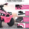 imageINFANS Kids Ride on ATV 12V 4 Wheeler Quad Toy Vehicle with Music Horn High Low Speeds LED Lights Electric Ride On Toy Battery Powered Wheels Car for Kids Over 3 Years Old BluePink