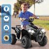 imageINFANS Kids Ride on ATV 12V 4 Wheeler Quad Toy Vehicle with Music Horn High Low Speeds LED Lights Electric Ride On Toy Battery Powered Wheels Car for Kids Over 3 Years Old BlueDark Black