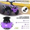 imageINFANS Kids Ride on ATV 12V 4 Wheeler Quad Toy Vehicle with Music Horn High Low Speeds LED Lights Electric Ride On Toy Battery Powered Wheels Car for Kids Over 3 Years Old BlueViolet
