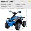 imageINFANS Kids Ride on ATV 12V 4 Wheeler Quad Toy Vehicle with Music Horn High Low Speeds LED Lights Electric Ride On Toy Battery Powered Wheels Car for Kids Over 3 Years Old BlueBlue