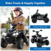 imageINFANS Kids Ride on ATV 12V 4 Wheeler Quad Toy Vehicle with Music Horn High Low Speeds LED Lights Electric Ride On Toy Battery Powered Wheels Car for Kids Over 3 Years Old BlueDark Black