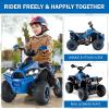 imageINFANS Kids Ride on ATV 12V 4 Wheeler Quad Toy Vehicle with Music Horn High Low Speeds LED Lights Electric Ride On Toy Battery Powered Wheels Car for Kids Over 3 Years Old BlueBlue