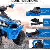 imageINFANS Kids Ride on ATV 12V 4 Wheeler Quad Toy Vehicle with Music Horn High Low Speeds LED Lights Electric Ride On Toy Battery Powered Wheels Car for Kids Over 3 Years Old BlueBlue