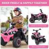 imageINFANS Kids Ride on ATV 12V 4 Wheeler Quad Toy Vehicle with Music Horn High Low Speeds LED Lights Electric Ride On Toy Battery Powered Wheels Car for Kids Over 3 Years Old BluePink