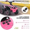 imageINFANS Kids Ride on ATV 12V 4 Wheeler Quad Toy Vehicle with Music Horn High Low Speeds LED Lights Electric Ride On Toy Battery Powered Wheels Car for Kids Over 3 Years Old BluePink
