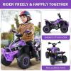 imageINFANS Kids Ride on ATV 12V 4 Wheeler Quad Toy Vehicle with Music Horn High Low Speeds LED Lights Electric Ride On Toy Battery Powered Wheels Car for Kids Over 3 Years Old BlueViolet