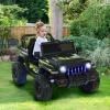 imageINFANS Kids Ride on Car Truck with 24G Remote Control 12V Battery Powered Electric Cars for Kids w3 Speeds Battery Display LED Lights Safety Belt Music ampamp Horn BluetoothFMUSB RedDark Black