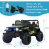 imageINFANS Kids Ride on Car Truck with 24G Remote Control 12V Battery Powered Electric Cars for Kids w3 Speeds Battery Display LED Lights Safety Belt Music ampamp Horn BluetoothFMUSB RedDark Black
