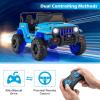 imageINFANS Kids Ride on Car Truck with 24G Remote Control 12V Battery Powered Electric Cars for Kids w3 Speeds Battery Display LED Lights Safety Belt Music ampamp Horn BluetoothFMUSB RedBlue