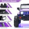 imageINFANS Kids Ride on Car Truck with 24G Remote Control 12V Battery Powered Electric Cars for Kids w3 Speeds Battery Display LED Lights Safety Belt Music ampamp Horn BluetoothFMUSB RedPurple