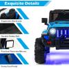 imageINFANS Kids Ride on Car Truck with 24G Remote Control 12V Battery Powered Electric Cars for Kids w3 Speeds Battery Display LED Lights Safety Belt Music ampamp Horn BluetoothFMUSB RedBlue