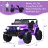 imageINFANS Kids Ride on Car Truck with 24G Remote Control 12V Battery Powered Electric Cars for Kids w3 Speeds Battery Display LED Lights Safety Belt Music ampamp Horn BluetoothFMUSB RedPurple