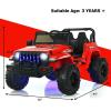 imageINFANS Kids Ride on Car Truck with 24G Remote Control 12V Battery Powered Electric Cars for Kids w3 Speeds Battery Display LED Lights Safety Belt Music ampamp Horn BluetoothFMUSB RedRed