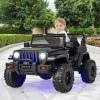 imageINFANS Kids Ride on Car Truck with 24G Remote Control 12V Battery Powered Electric Cars for Kids w3 Speeds Battery Display LED Lights Safety Belt Music ampamp Horn BluetoothFMUSB RedJet Black